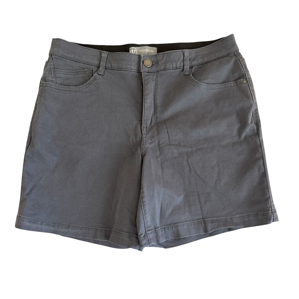 Wit & Wisdom Ab-solution Charcoal Gray Size 14 Stretch Shorts 6.5" Inseam